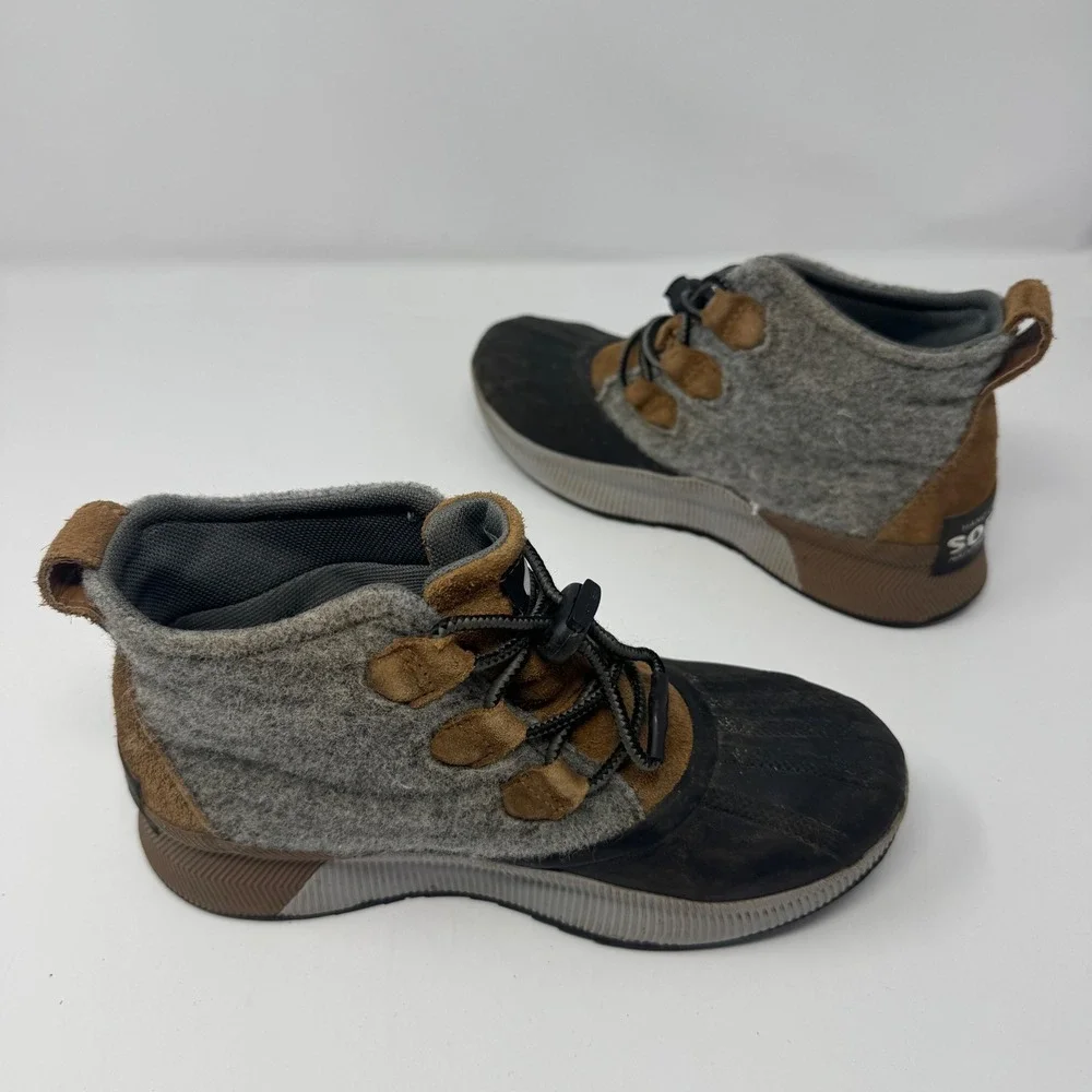 Sorel Out N About III Classic Duck Boots Grey Brown Waterproof NY4563-224 Size 5